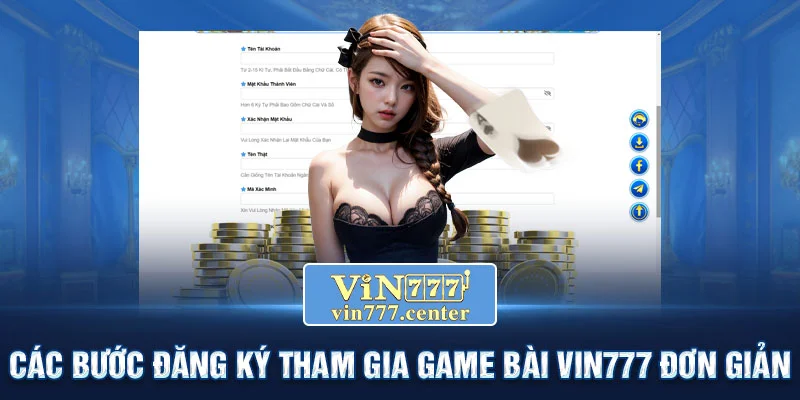 Các bước đăng ký tham gia game bài Vin777 đơn giản